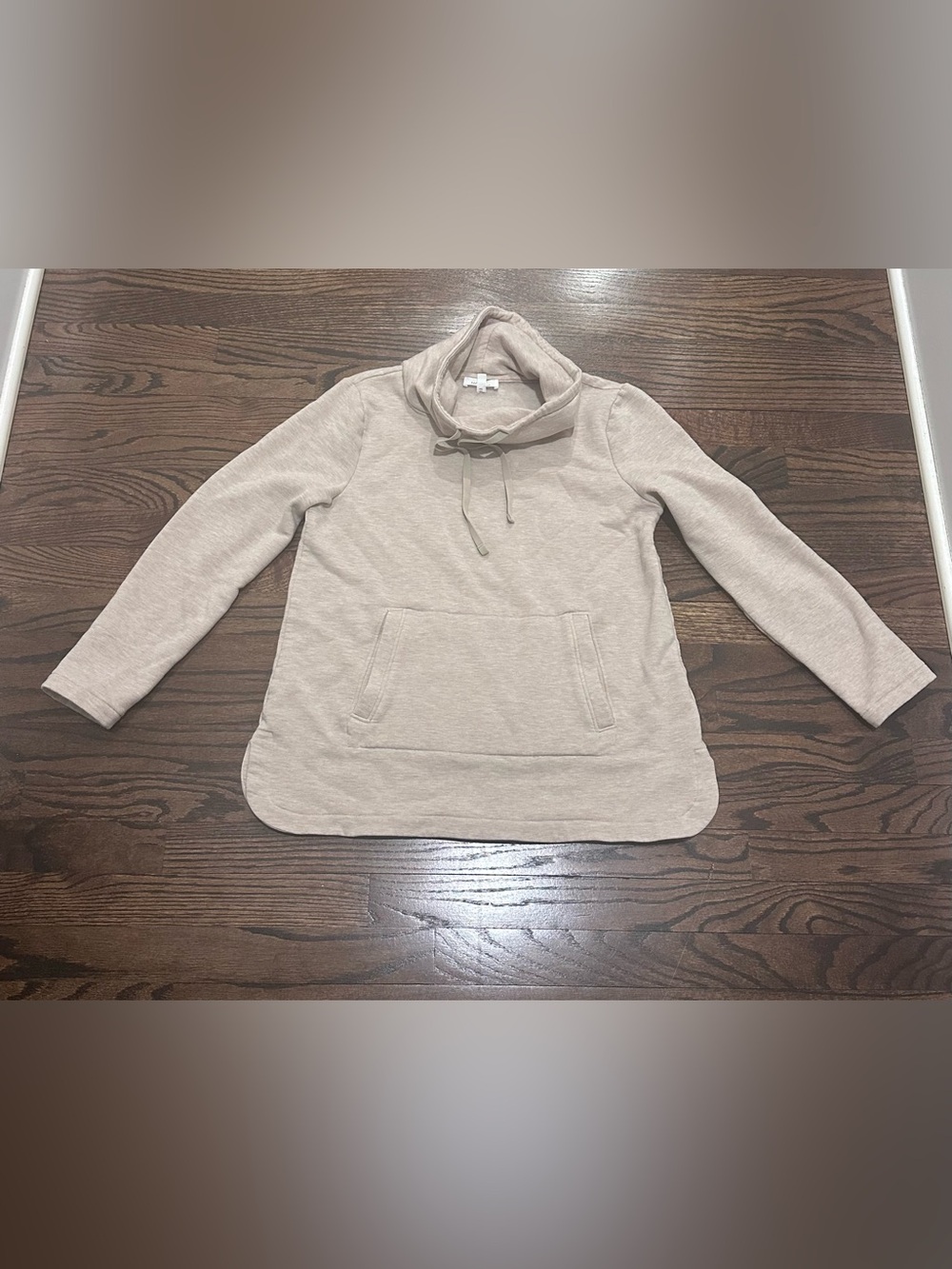 Cozy Women's Pullover Funnel Neck Sweatshirt - Beige